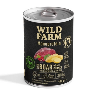 Wild Farm Monoprotein Wild Boar 400g hüpoallergeenne koeratoit