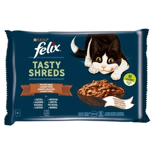 FELIX Tasty Shreds niiske kassitoit pardi ja kalkuniga kastmes 4x80g