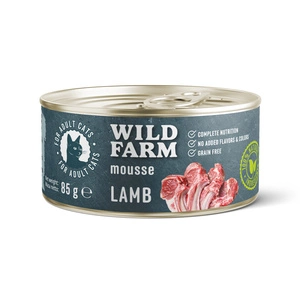 WILD FARM Mousse Lamb 85g - teraviljavaba mousse kassidele