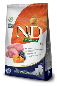 Farmina N&D Pumpkin Grain Free canine LAMB & BLUEBERRY PUPPY MEDIUM & MAXI 12kg