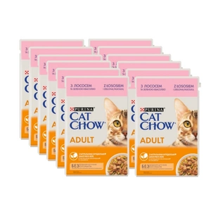 PURINA Cat Chow täiskasvanud kassitoit lõhe ja roheliste ubadega želees 85g