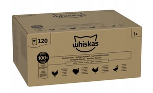 Whiskas Poultry Feast 120x85g Wet Jellied Adult Cat Food (täiskasvanud kassitoit)