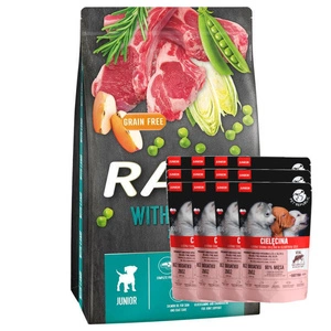 DOLINA NOTECI Rafi Junior kuivtoit lambalihaga 10 kg + PetRepublic JUNIOR 12x100g