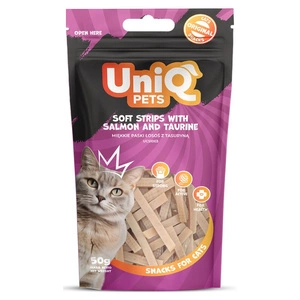 UNIQ PETS kasside maiuspalad - pehmed ribad lõhe tasuriiniga 50g