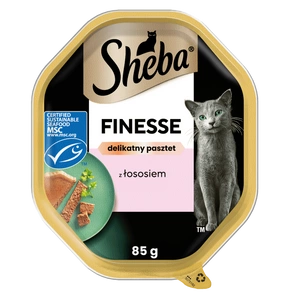 SHEBA Finesse tray 85 g - märg täistoit täiskasvanud kassidele, lõhega, pasteedis