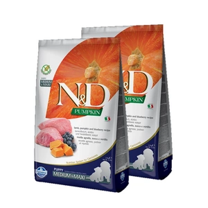 Farmina N&D Pumpkin Grain Free canine LAMB & BLUEBERRY PUPPY MEDIUM & MAXI 12kg