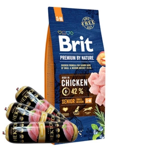 BRIT Premium By Nature Senior S+M 15kg + Hector kodulinnuliha baari 3x900g