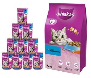WHISKAS Adult 14kg - kuivtoit kassidele tuunikala ja köögiviljadega