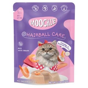 MOOCHIE Hairball Control With Prawn 70g karvakerade vähendamine