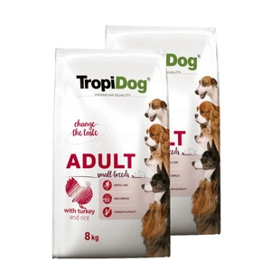 TROPIDOG Premium Adult Small Breeds kalkuni ja riisiga 8kg