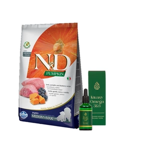 Farmina N&D Pumpkin Grain Free canine LAMB & BLUEBERRY PUPPY MEDIUM & MAXI 12kg