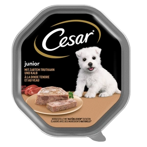 CESAR Junior 150 g – täisväärtuslik märgtoit kutsikatele, kalkuni ja veiselihaga, pastana