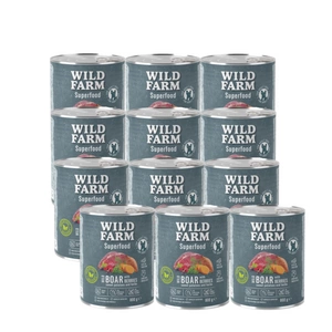 WILD FARM Superfood Wild Boar (Hirve liha jamsside, marjade ja maitsetaimedega) 800g teraviljavaba koeratoit