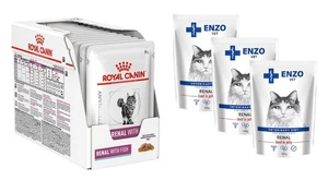 ROYAL CANIN Renal tuunikalaga 12x85g kotike + ENZO VET Renal veiselihahautisega kassidele 3x100g