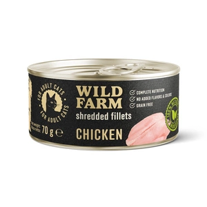 WILD FARM Fileed Chicken 70g - teraviljavaba märja kassitoit, filee puljongis