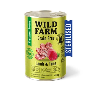 WILD FARM Premium Grain Free Lambaliha ja tuunikala 400g - teraviljavaba toit steriliseeritud kassidele