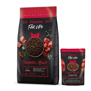 FITMIN Cat For Life kastraat veiseliha 8kg + Fitmin Cat For Life Adult Beef 85g
