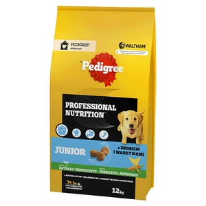 PEDIGREE® Junior Professional Nutrition 12 kg linnuliha ja köögiviljadega - kuiv täistoit suurtele ja keskmise suurusega tõugu kutsikatele