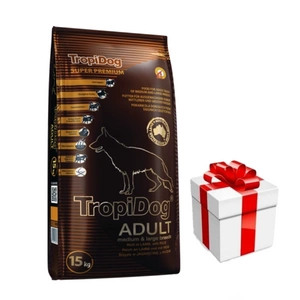 TROPIDOG Super Premium täiskasvanud keskmist ja suurt tõugu koertele Lambaliha riisiga 15kg