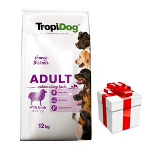 TROPIDOG premium täiskasvanud keskmist ja suurt tõugu lambaliha riisiga 12 kg