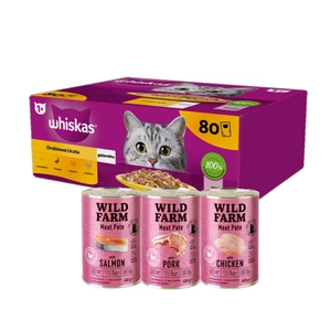 WHISKAS Adult sachet 80 x 85 g Poultry Piece - märgtoit täiskasvanud kassidele želees (tükkidega: kana, part, linnuliha, kalkun)