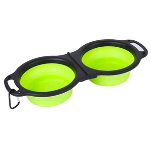 NUXIE® Topelt kokkupandav reisikauss koerale, kassile, veele, toidule, karabiiniga 2x 350ml