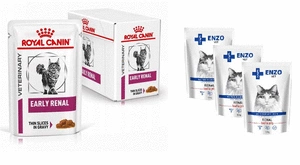 ROYAL CANIN Cat Early Renal 12x85g kotike + ENZO VET Renal veiseliha želeega kassidele 3x100g