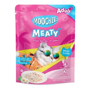 MOOCHIE Tuna In Gravy 70g märgtoit kassidele (tuunikala ja kummeli kastmes)