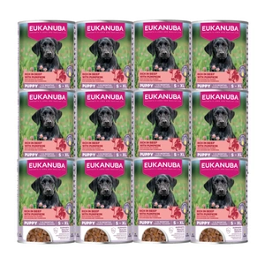 EUKANUBA Kutsikate märgtoit, mis sisaldab rohkelt veiseliha ja kõrvitsat 400 g