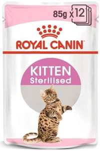 ROYAL CANIN Kitten Steriliseeritud 12x85g märgtoit kastmes kuni 12 kuu vanustele kassipoegadele, steriliseeritud