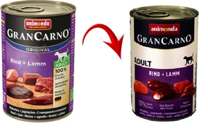ANIMONDA GranCarno täiskasvanud koera maitse: veiseliha + lambaliha 400g