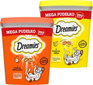 DREAMIES Mega Box 350 g - lisatoit täiskasvanud kassidele, maitsva juustuga