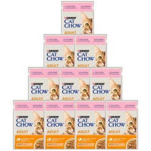 PURINA Cat Chow täiskasvanud kassitoit lõhe ja roheliste ubadega želees 85g