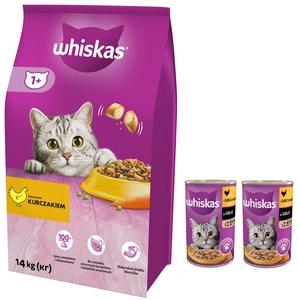 WHISKAS Adult 14kg - kuivtoit kassidele kana ja köögiviljadega