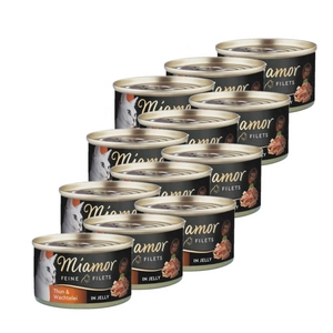 Miamor Feine Filets in Jelly - märgtoit kassidele tuunikala ja munaga 100g purk