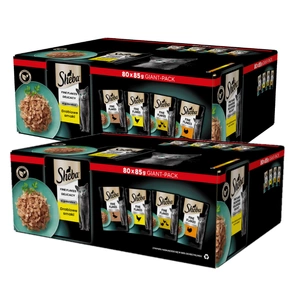 SHEBA kotikesed 80x85g Delicacy Poultry maitsed - märgtoit kassidele, želees, pardiga, kanaga, linnulihaga, kalkuniga