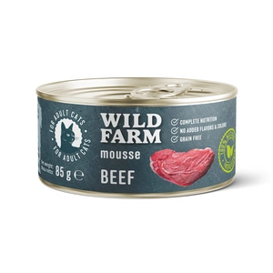 WILD FARM Mousse Beef 85g - teraviljavaba mousse kassidele