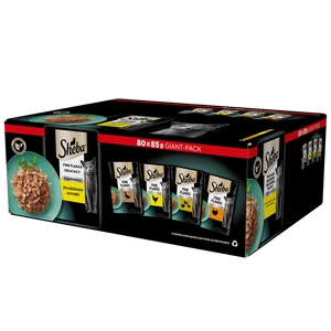 SHEBA kotikesed 80x85g Delicacy Poultry maitsed - märgtoit kassidele, želees, pardiga, kanaga, linnulihaga, kalkuniga