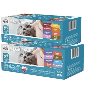 Frendi kassikotti liha- ja kalamaitsed želees 48x100g