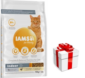 IAMS-kuivtoit Vitality Indoor täiskasvanud ja vanematele kassidele, kes ei ela kodus, kana 10kg + STAGMENA KATEI