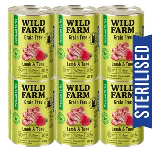 WILD FARM Premium Grain Free Lambaliha ja tuunikala 400g - teraviljavaba toit steriliseeritud kassidele