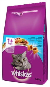 WHISKAS Adult 1.4kg - kuivtoit kassidele tuunikala ja köögiviljadega