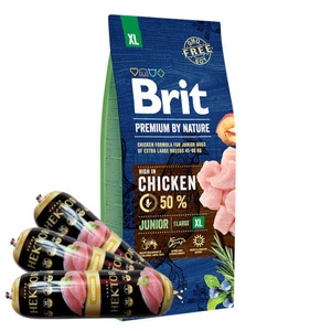 BRIT Premium By Nature Junior XL 15kg + Hector kodulinnuliha baari 3x900g