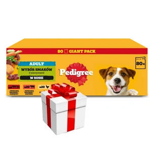 PEDIGREE® Adult märgtoit täiskasvanud koertele, maitsete valik kastmes, 80 x 100 g