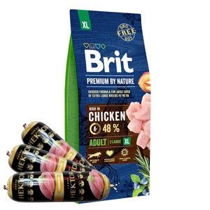 BRIT Premium By Nature Adult XL 15kg + Hector linnuliha baari 3x900g