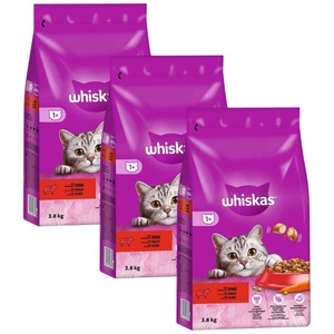 WHISKAS Adult 3,8 kg - kuiv täistoit täiskasvanud kassidele, maitsva veiselihaga