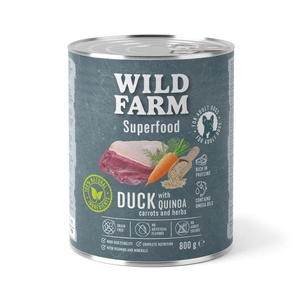 WILD FARM Superfood Duck (Pardi kinoaga, porgandite ja maitsetaimedega) 800g teraviljavaba koeratoit