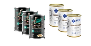 PURINA Veterinary PVD EN Gastrointestinal (koertele) 3x400g + ENZO VET Intestinal dieet koertele lambalihaga 3x400g