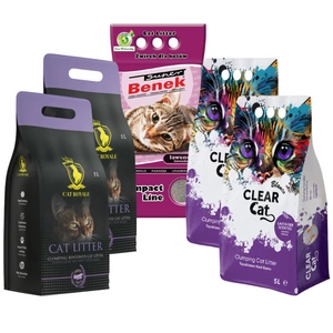 Benek, Clear Cat, Cat Royale - lavendel 25l (5x5l)