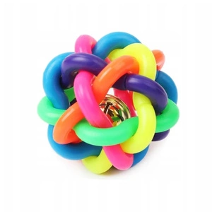 NUXIE koeramänguasja kootud kummist pall koos kellukesega 6cm